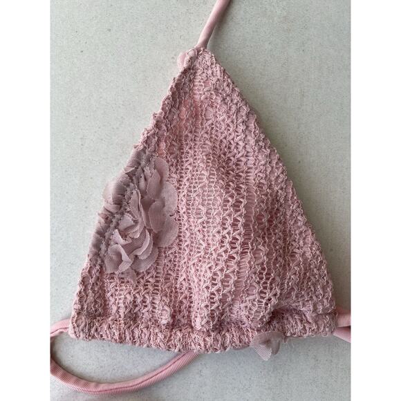 EGO Swim String Bikini Swimsuit Textured Floral Lined - Picture 3 of 7